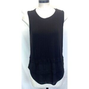 MICHAEL KORS WOMEN'S Size S Black Tank Top Sleeveless Layered Fabric